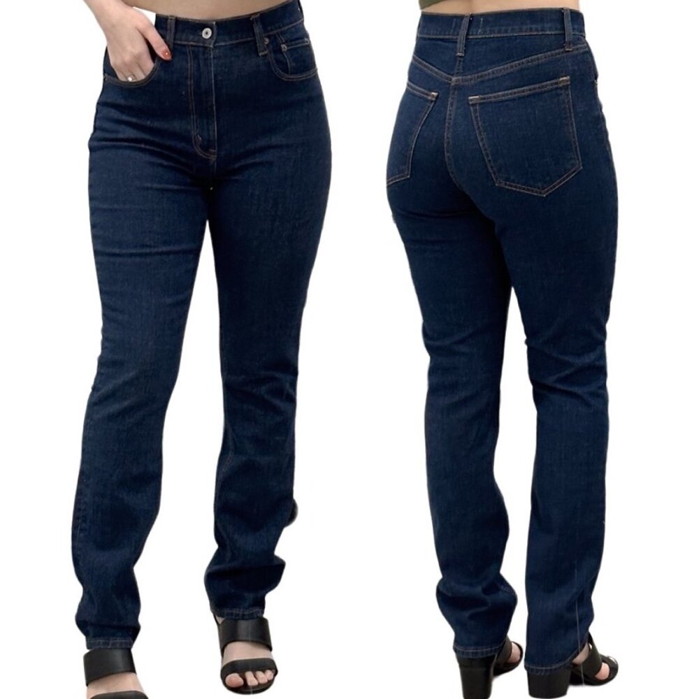 Abercrombie & Fitch The Slim Straight Ultra High Rise Jeans in Dark Denim Sz 28